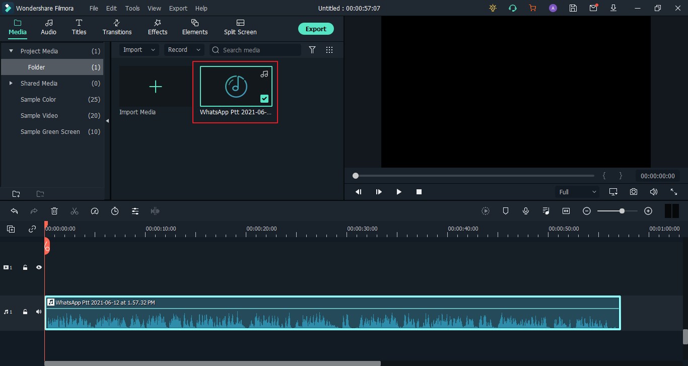 seret file audio ke linimasa